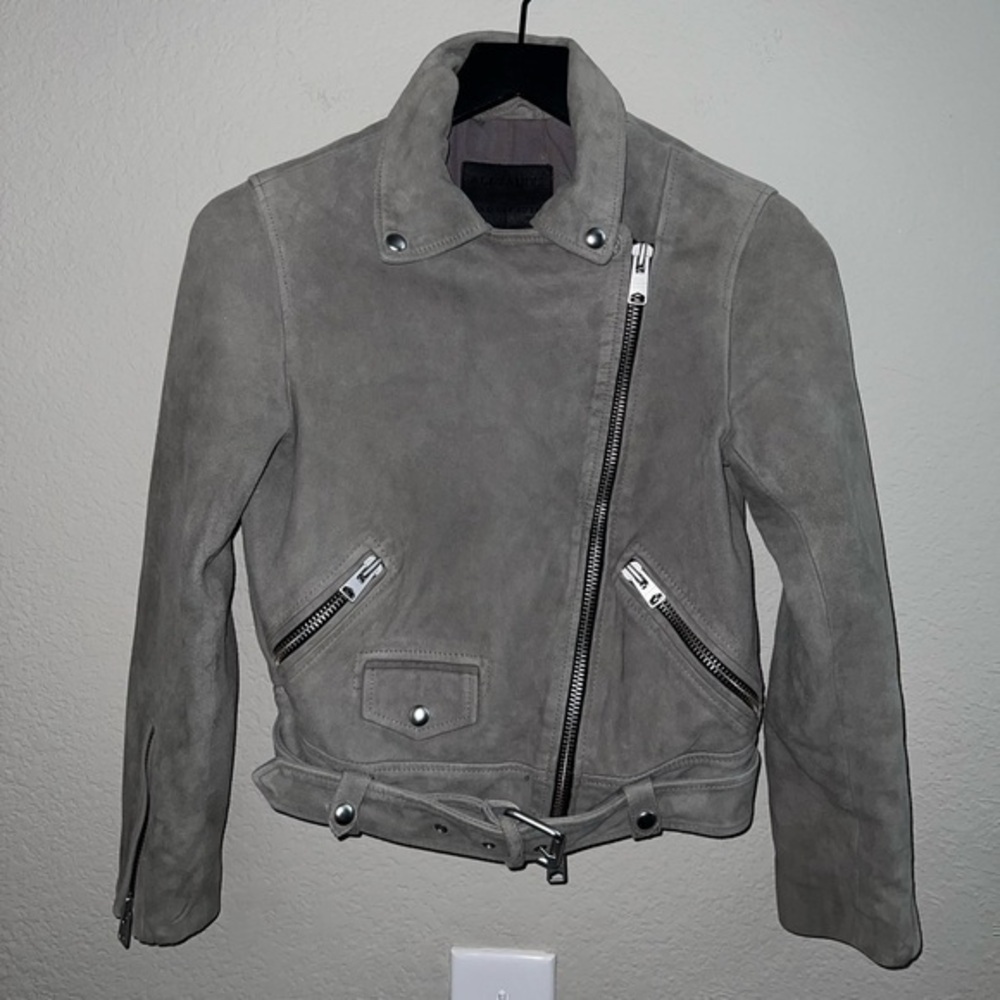 All Saints Suede leather Balfern Biker Jacket